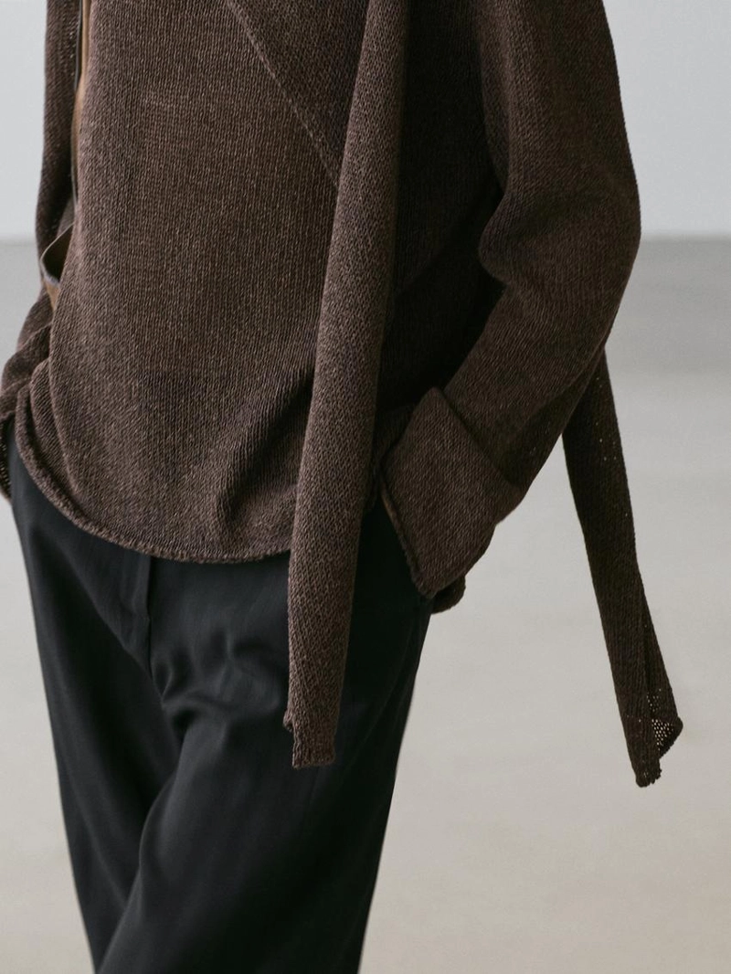 Кофта-накидка из хлопково-шерстяной пряжи