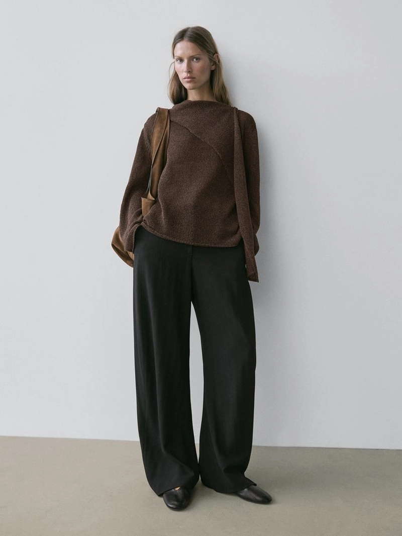 Кофта-накидка из хлопково-шерстяной пряжи