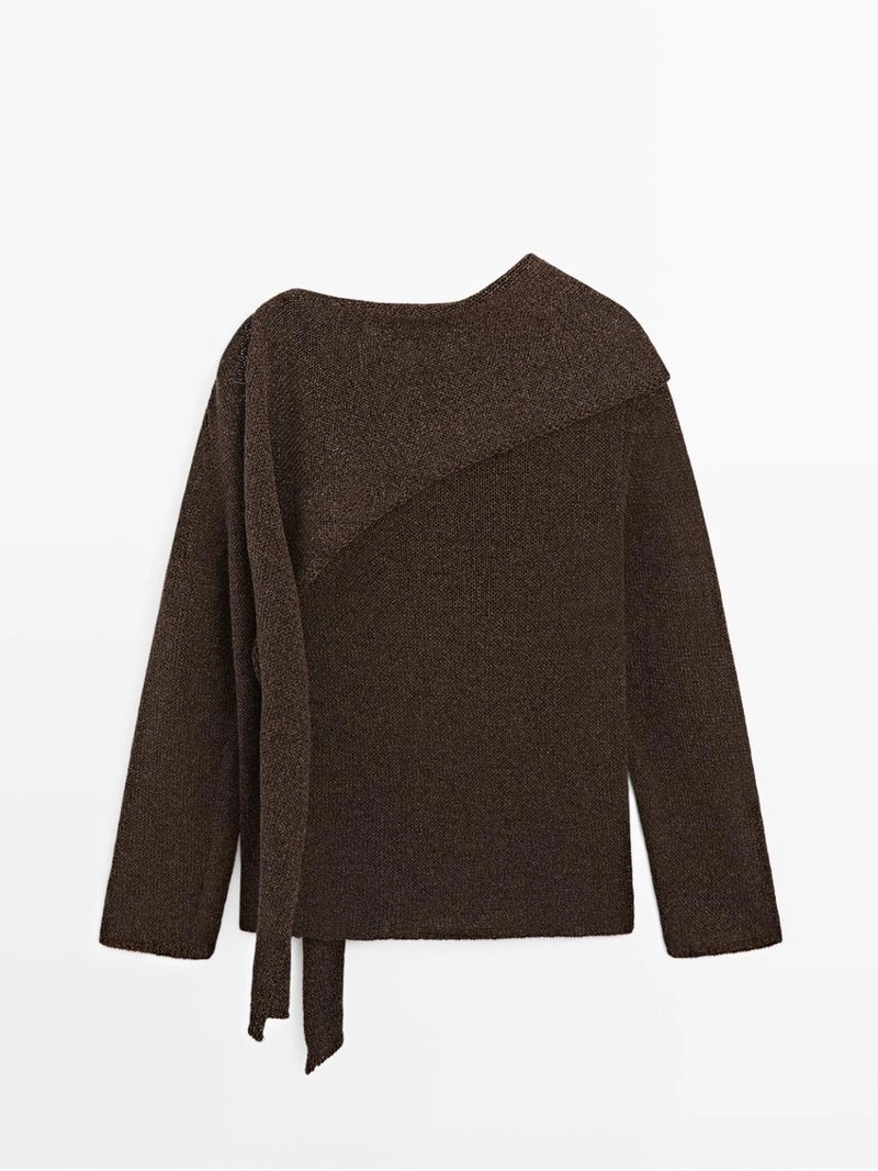 Кофта-накидка из хлопково-шерстяной пряжи