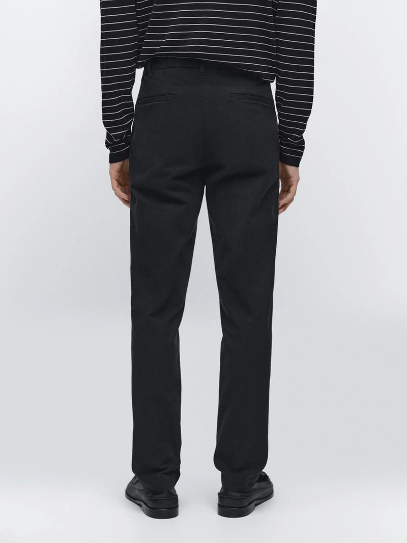 Брюки из хлопкового смесового материала с узким кроем