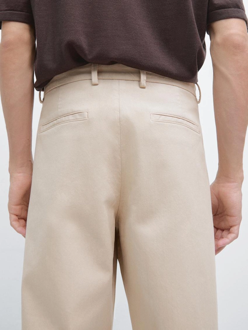 Хлопковые брюки из твила с эластичным поясом