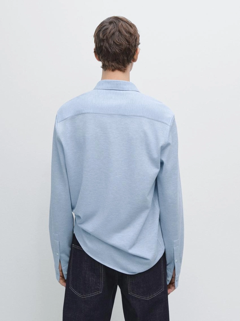 Рубашка свободного кроя с меланжевой отделкой