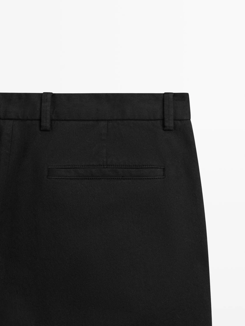 Хлопковые брюки из твила с эластичным поясом