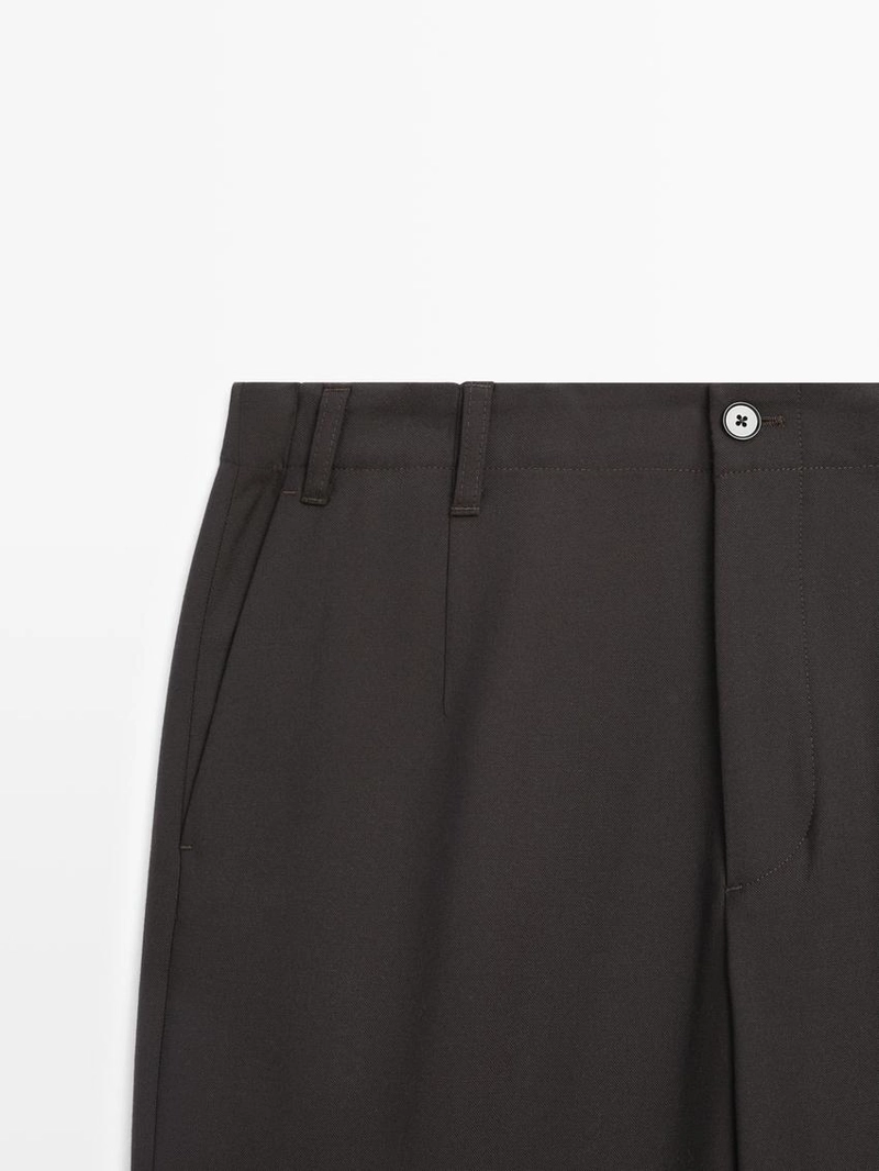 Брюки из шерсти с текстурой cool wool