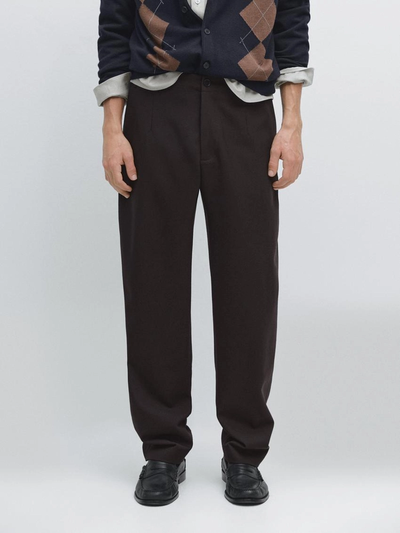 Брюки из шерсти с текстурой cool wool