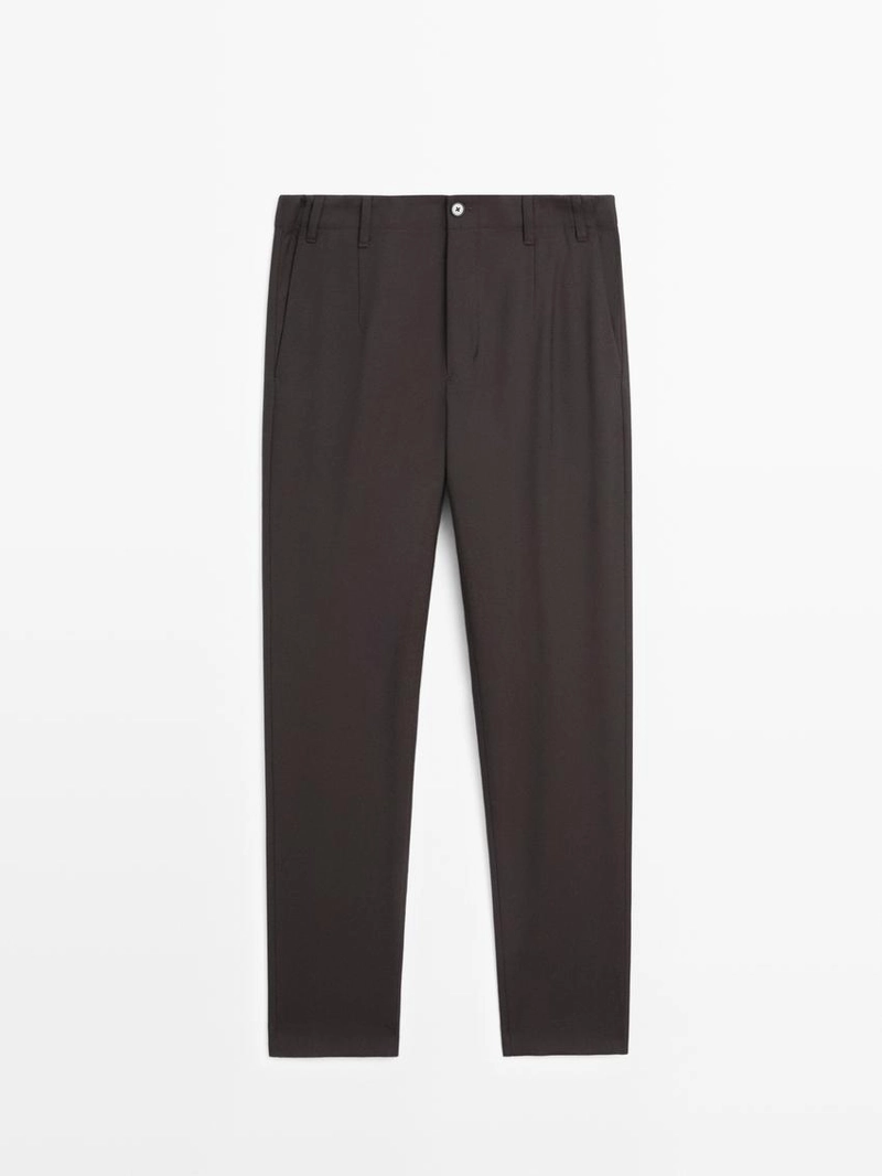 Брюки из шерсти с текстурой cool wool