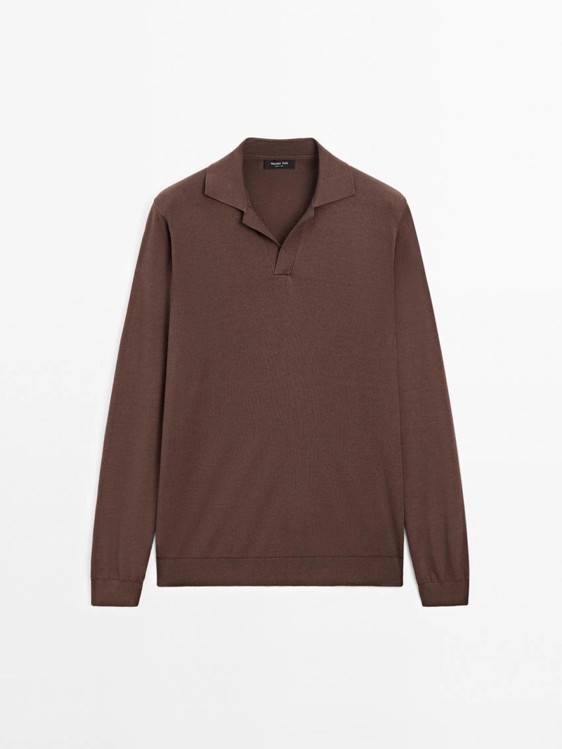 Поло-свитер из хлопково-шелковой смеси