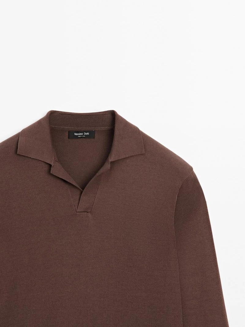 Поло-свитер из хлопково-шелковой смеси