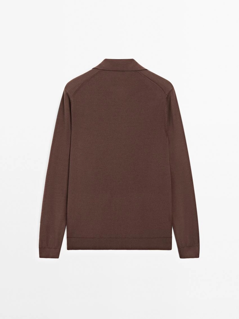 Поло-свитер из хлопково-шелковой смеси