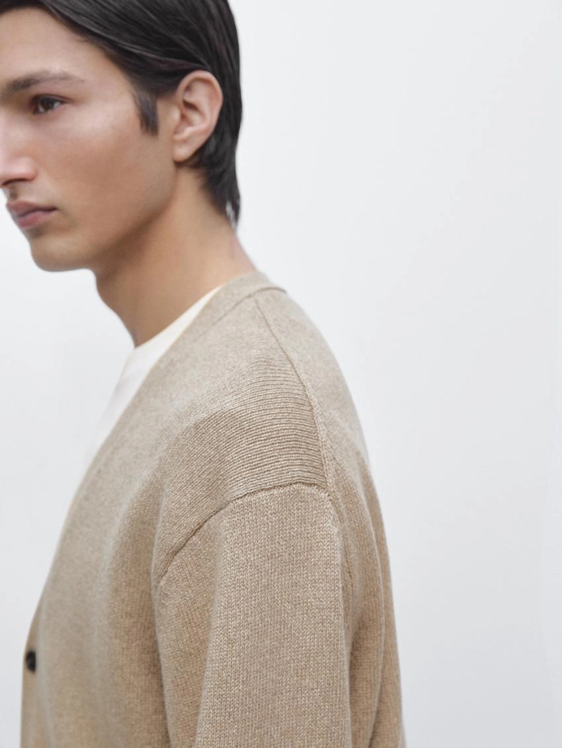 Кардиган из хлопкового трикотажа mouliné