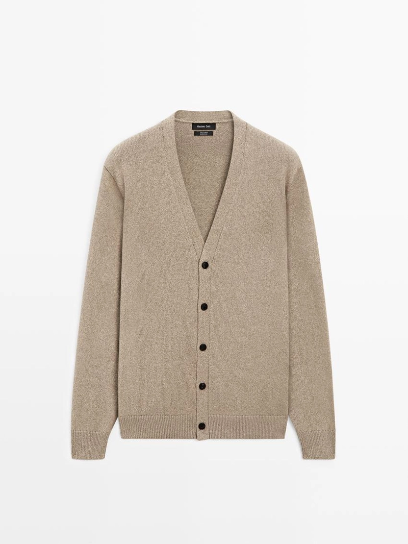 Кардиган из хлопкового трикотажа mouliné