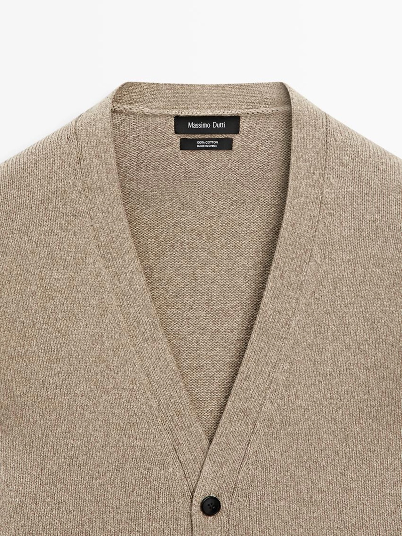 Кардиган из хлопкового трикотажа mouliné