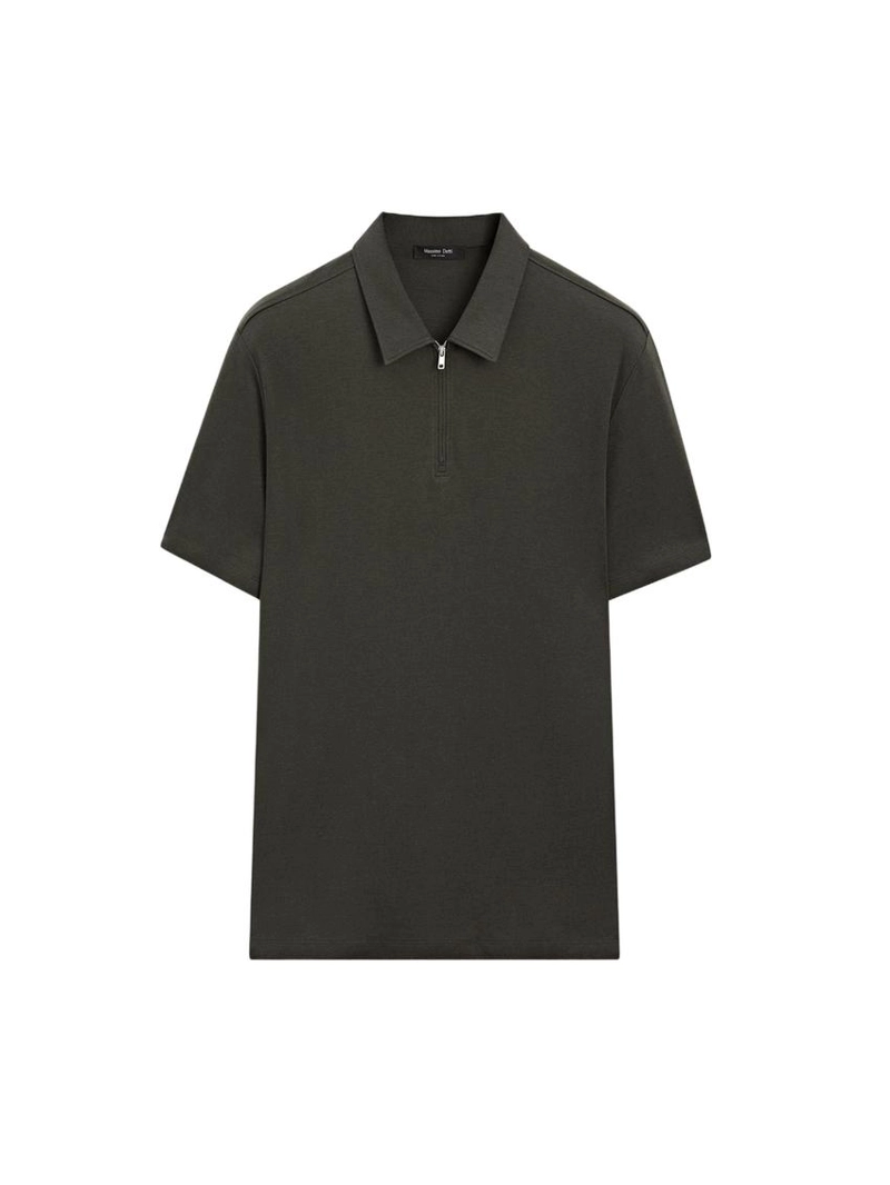 Поло с коротким рукавом и молнией