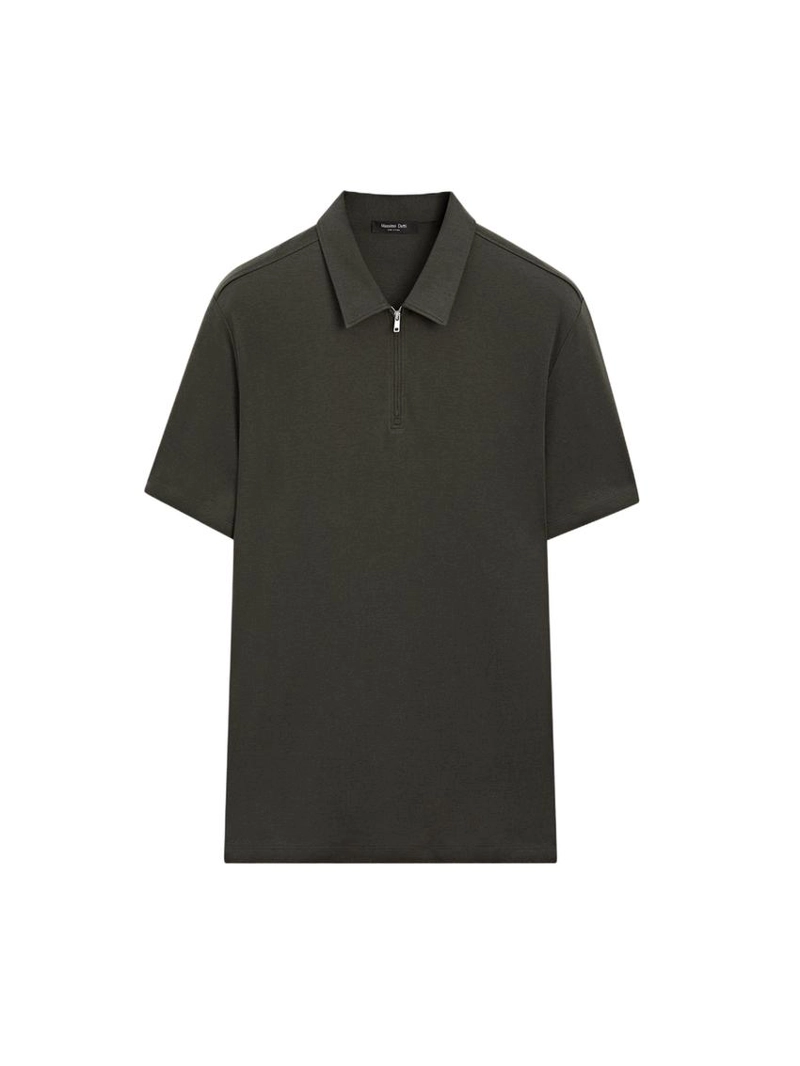 Поло с коротким рукавом и молнией