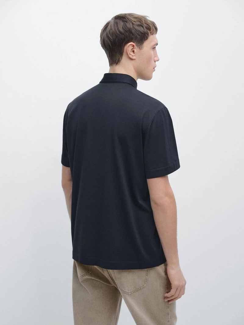 Поло с коротким рукавом из хлопково-синтетической смеси