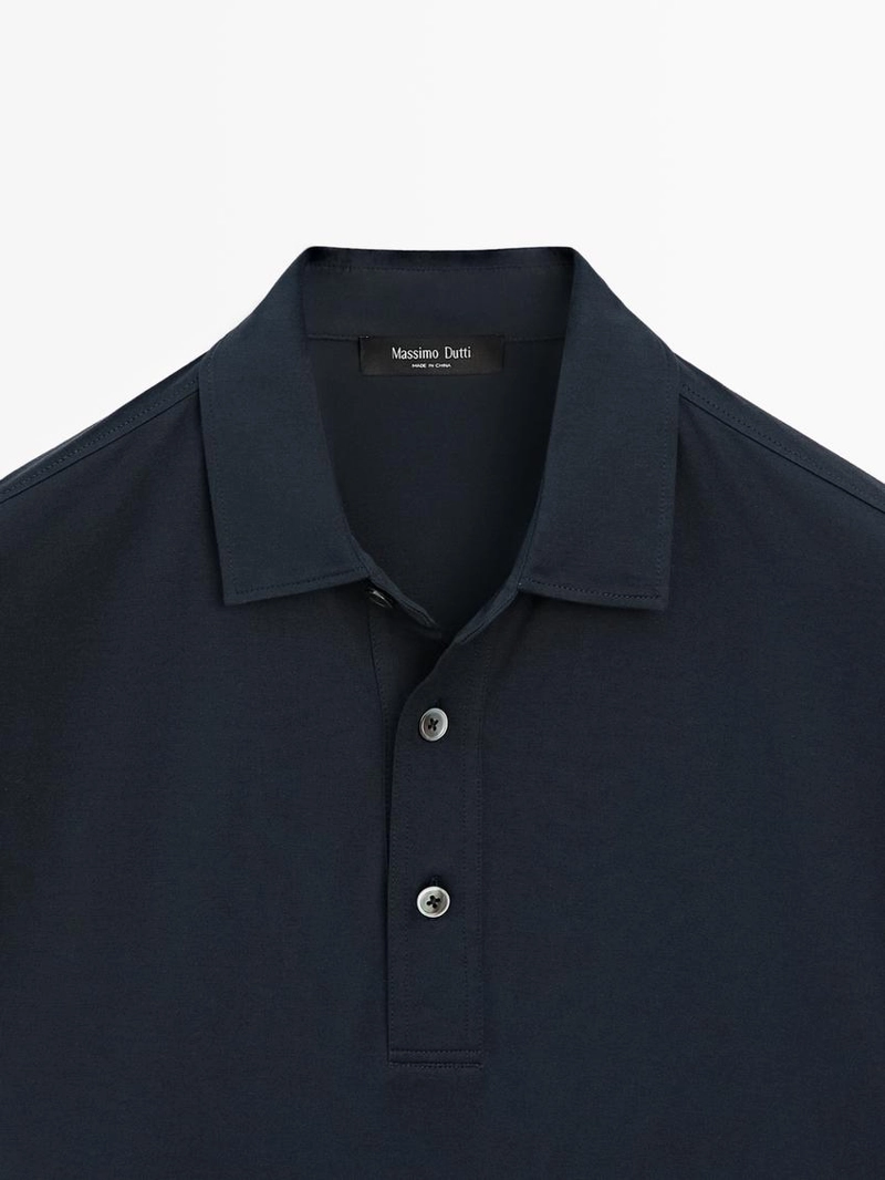 Поло с коротким рукавом из хлопково-синтетической смеси