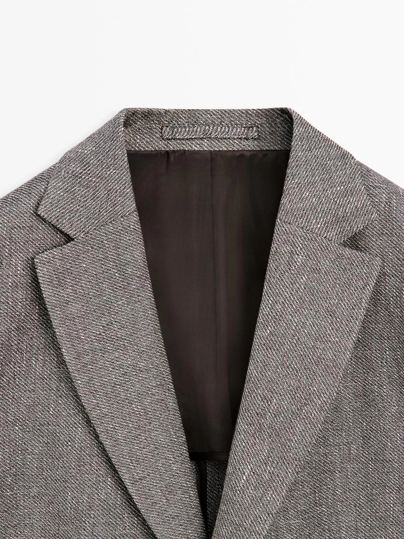 Пиджак из льняной смесовой ткани в мелкую шахматку