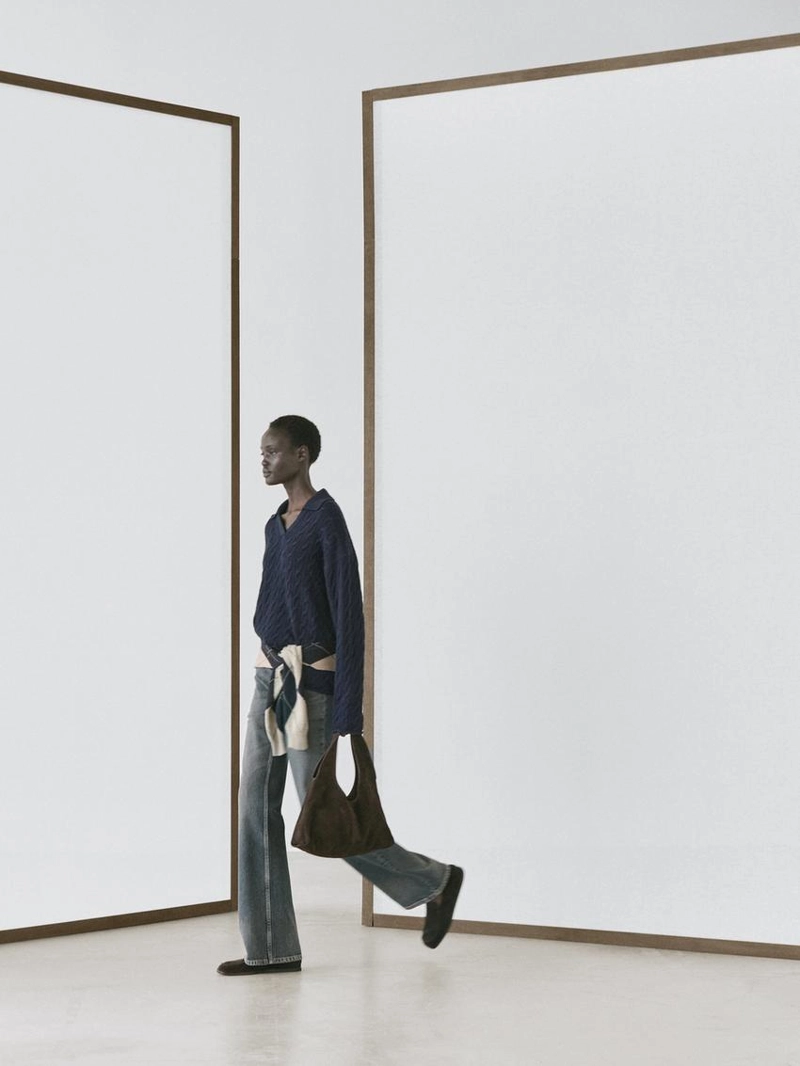 Водолазка из хлопково-шерстяной смеси с воротником-поло