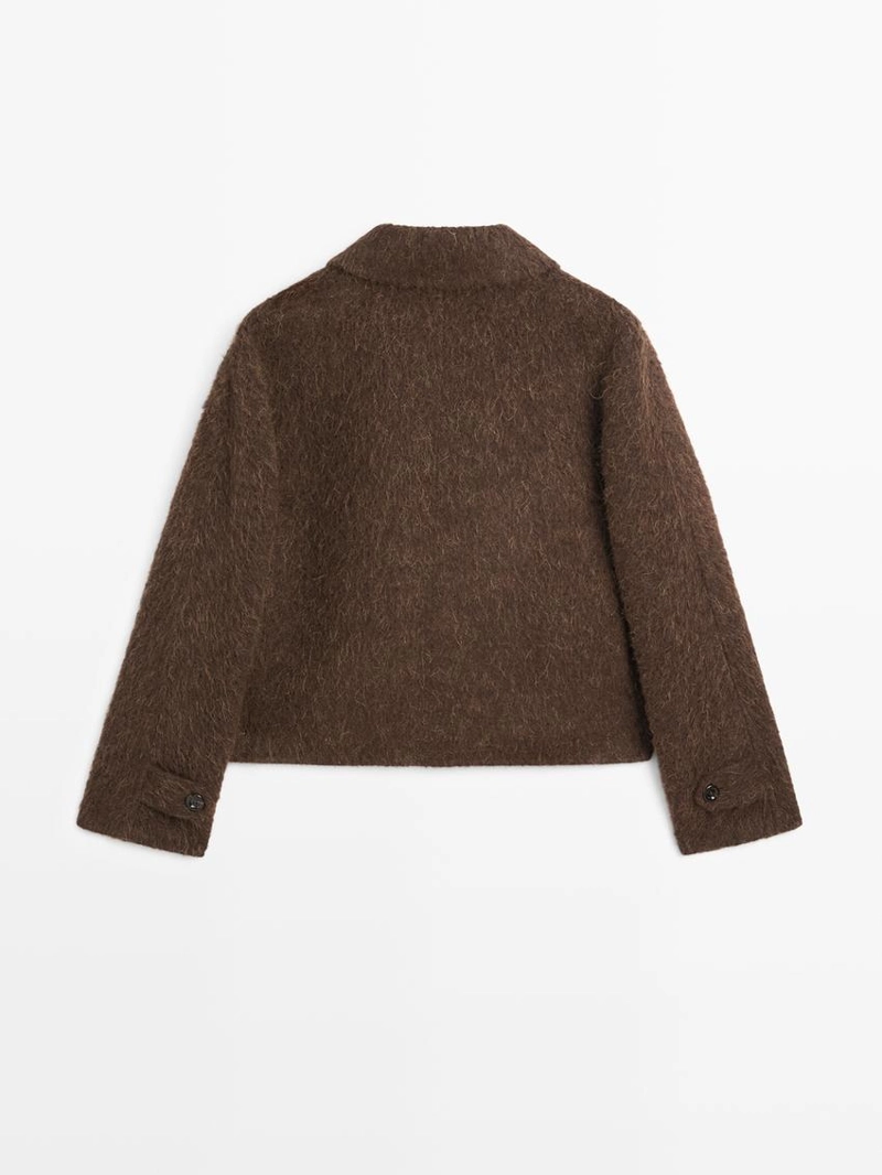 Кардиган из альпаки с рубашечным воротником