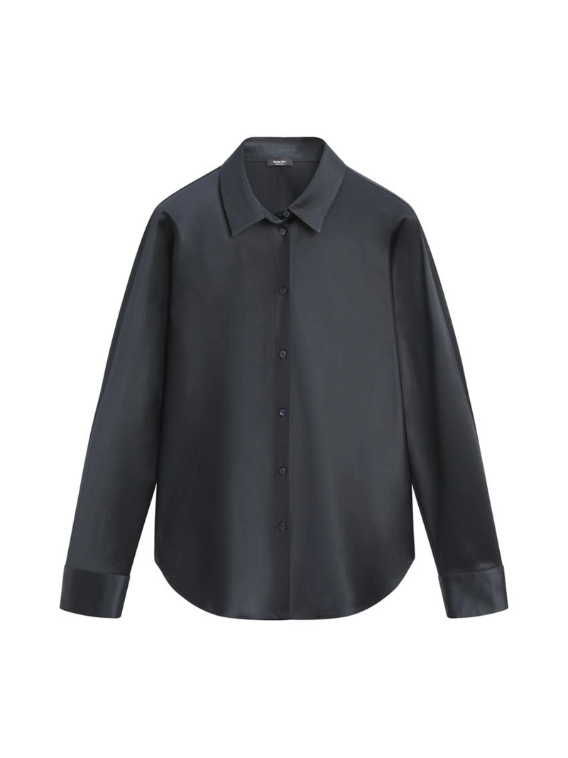 Рубашка из шелковистой атласной ткани