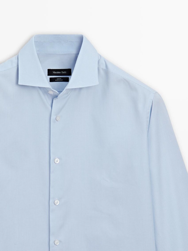 Рубашка из 100% хлопка в клетку для слегка зауженной посадки