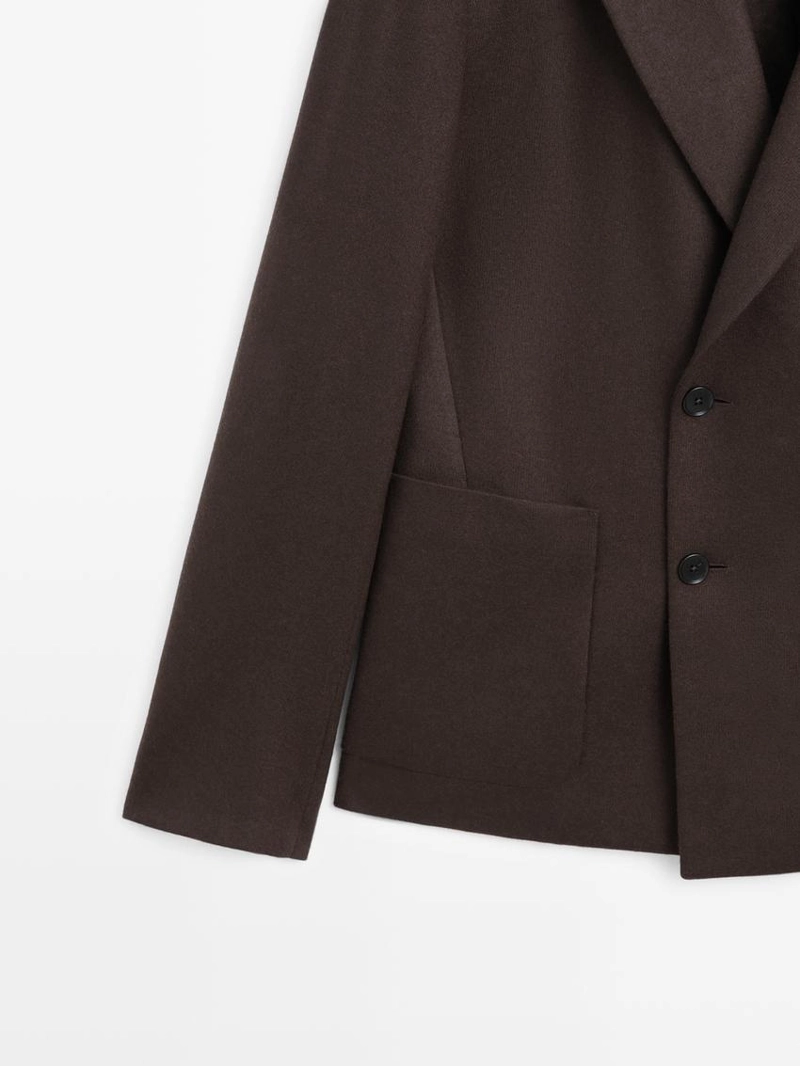 Шерстяной двубортный блейзер