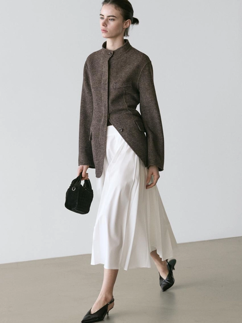 Юбка миди с деталями петель для ремня