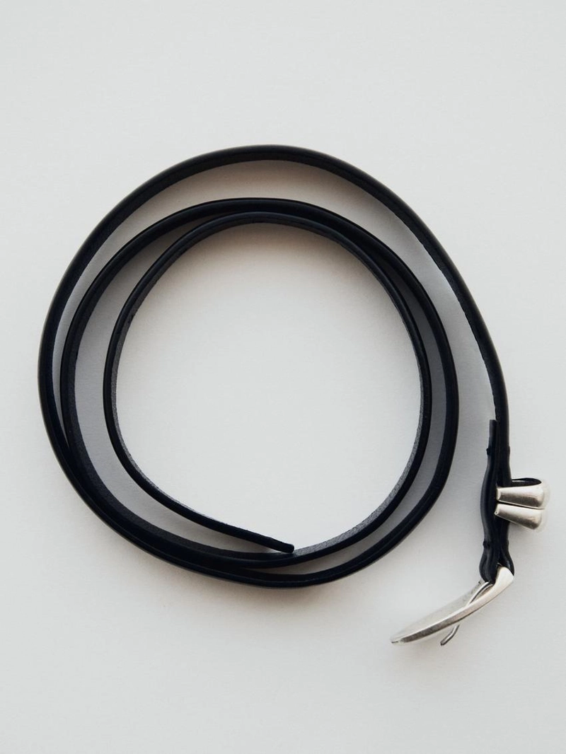 Кожанный пояс nappa с овальной пряжкой