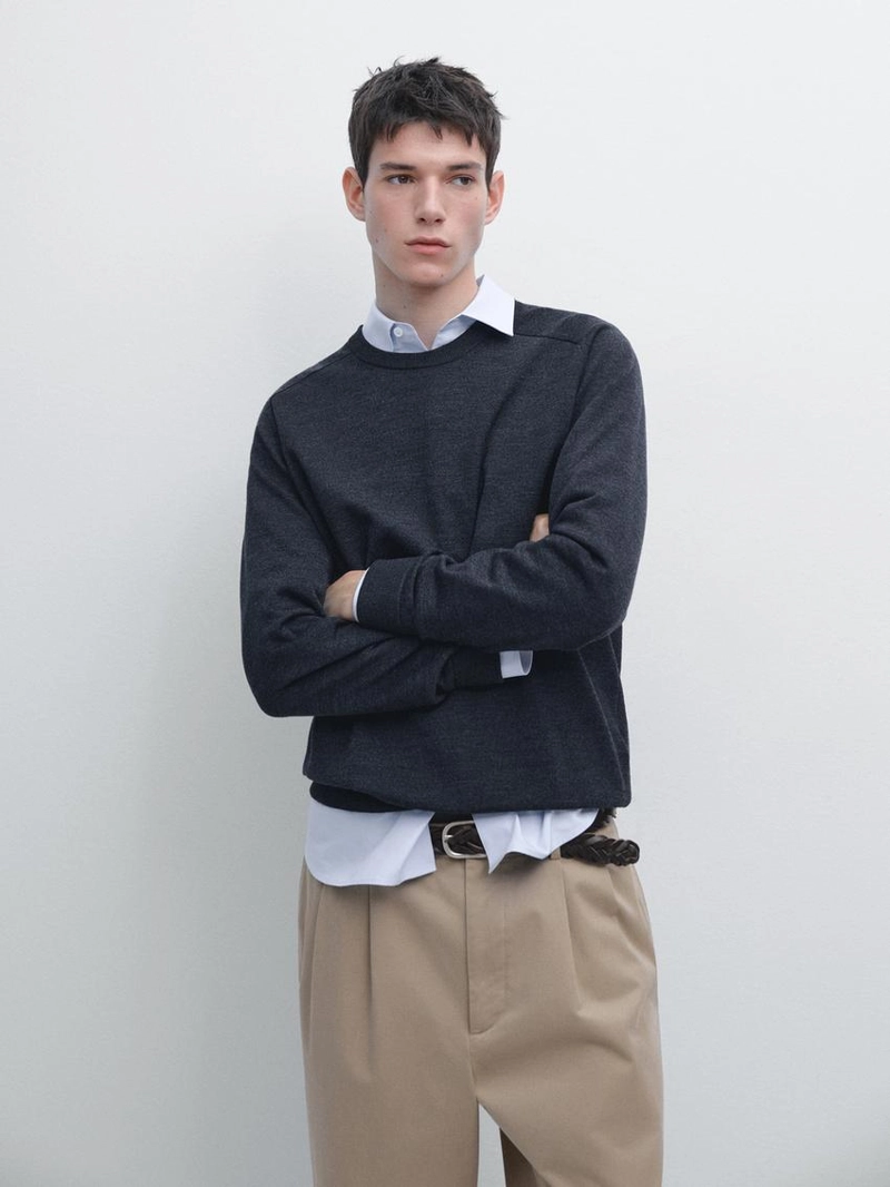 Водолазка из мериносовой шерсти с круглым вырезом