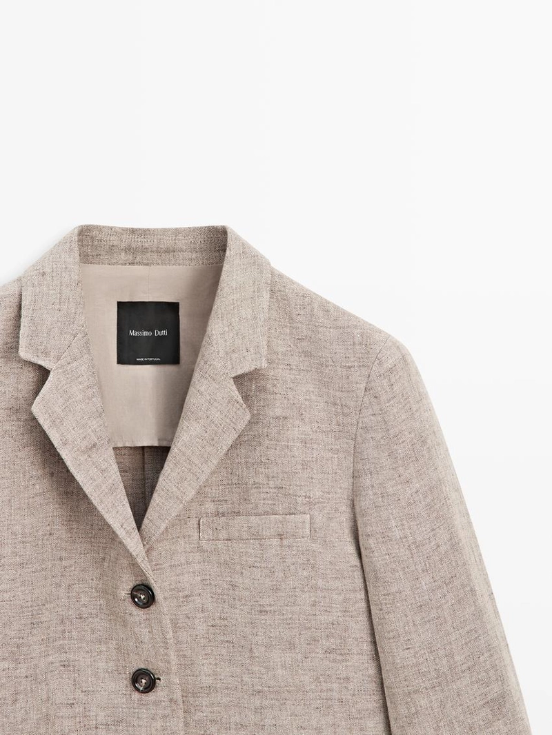 Льняной меланжевый пиджак