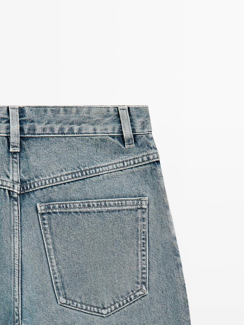 Джинсы с завышенной талией high-waist barrel fit