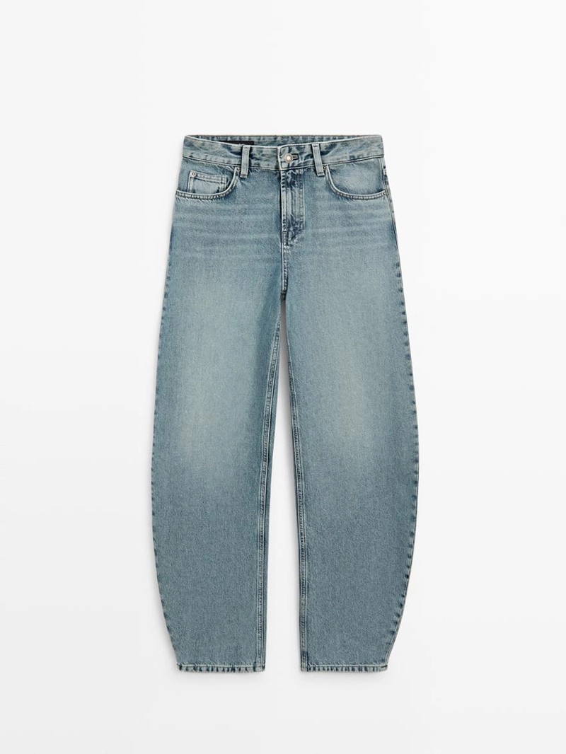 Джинсы с завышенной талией high-waist barrel fit