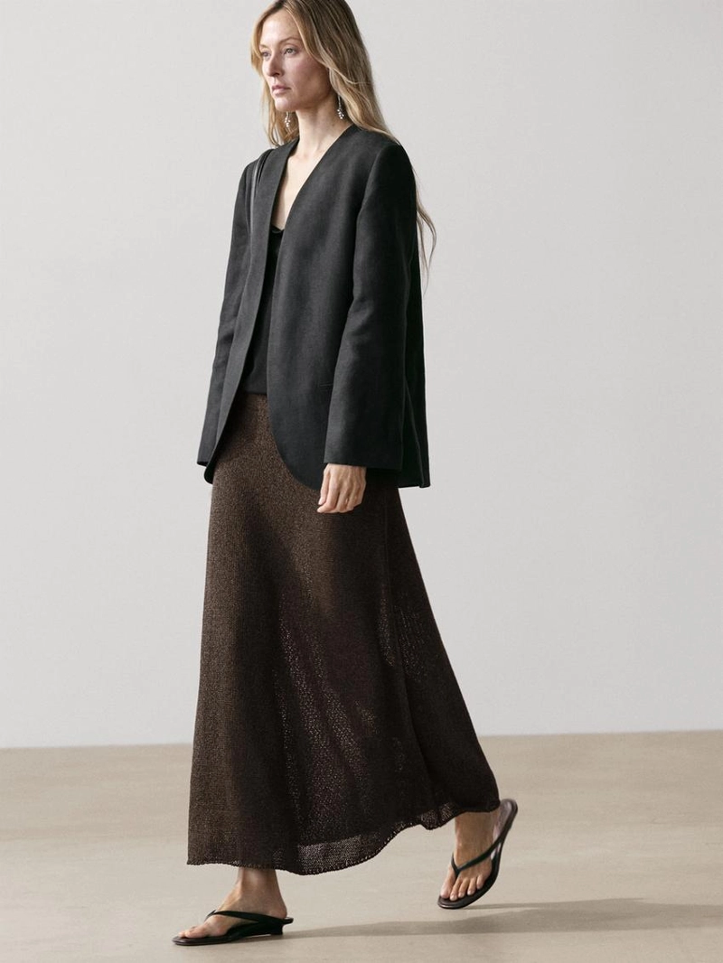 Длинная юбка из хлопкового микса