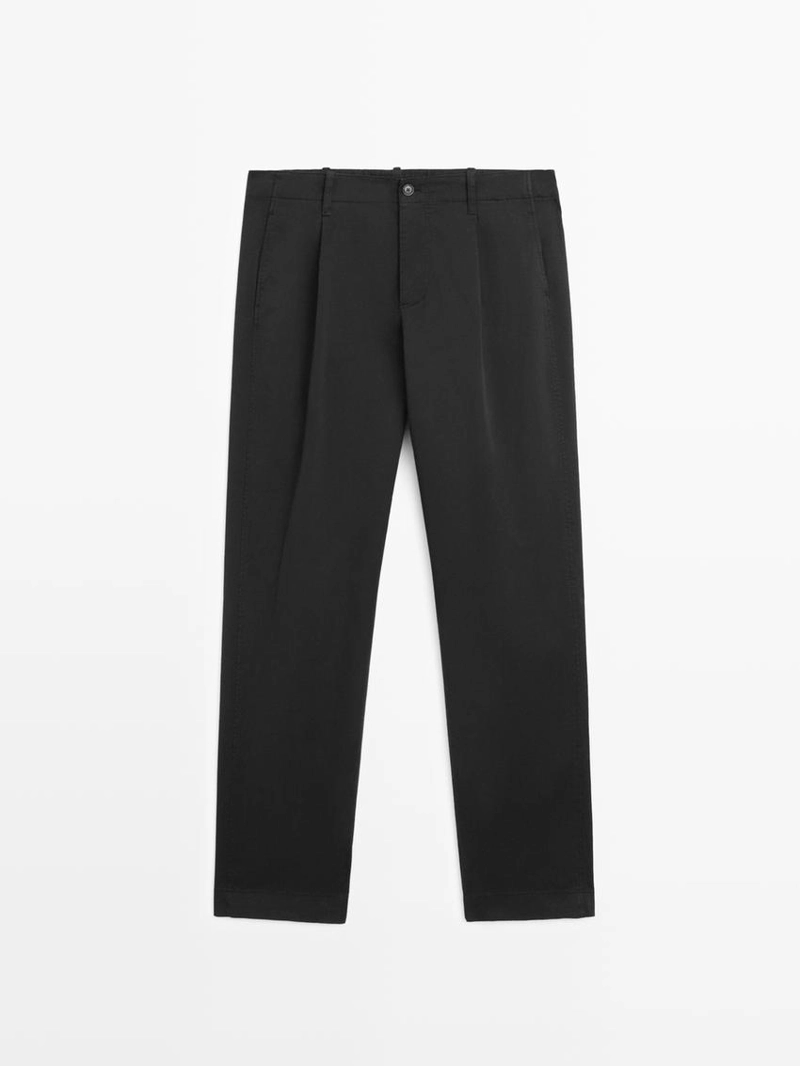 Хлопковые брюки модели barrel fit
