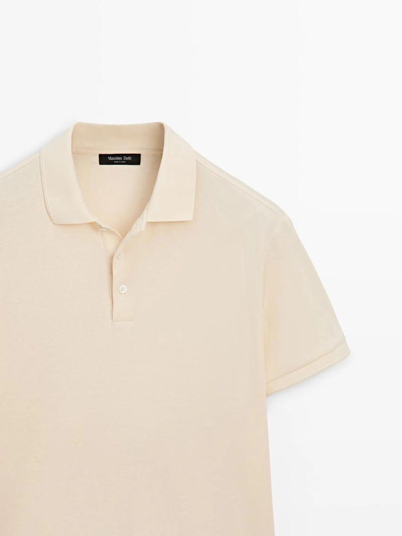 Поло из хлопка с коротким рукавом