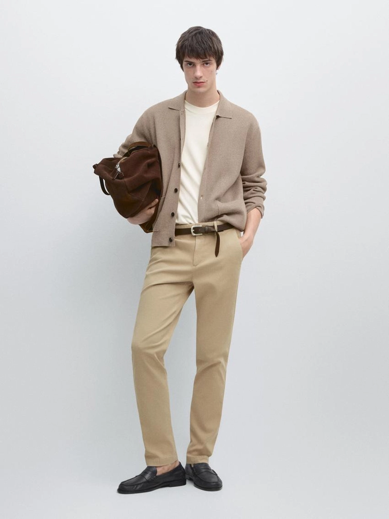 Брюки slim-fit с микротекстурой