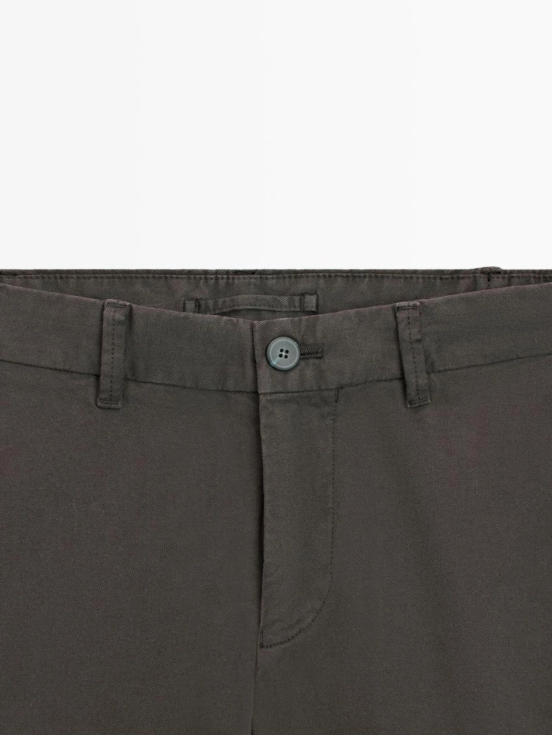 Брюки slim fit из хлопкового смесового материала