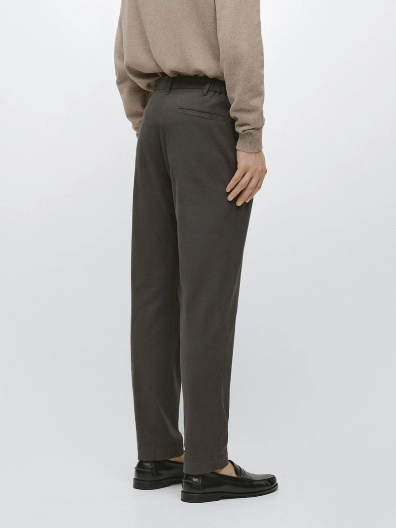 Брюки slim fit из хлопкового смесового материала