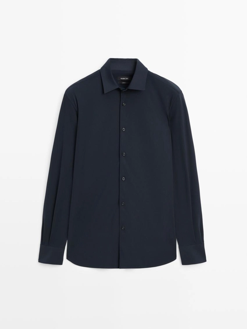 Рубашка slim fit из стрейчевой ткани