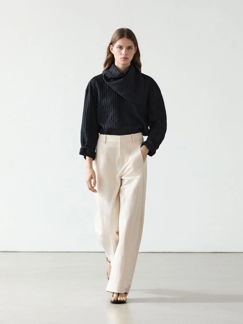 Брюки linen and cotton barrel fit