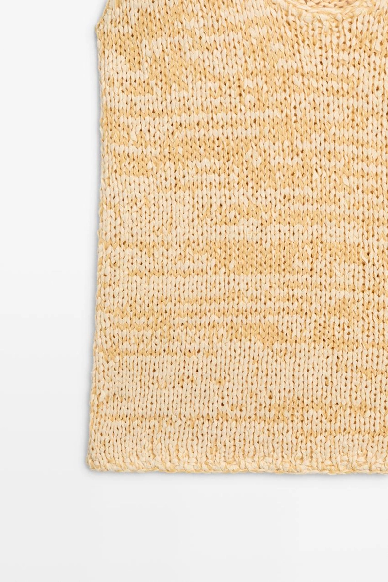 Топ из вязаного материала с круглым вырезом massimo dutti