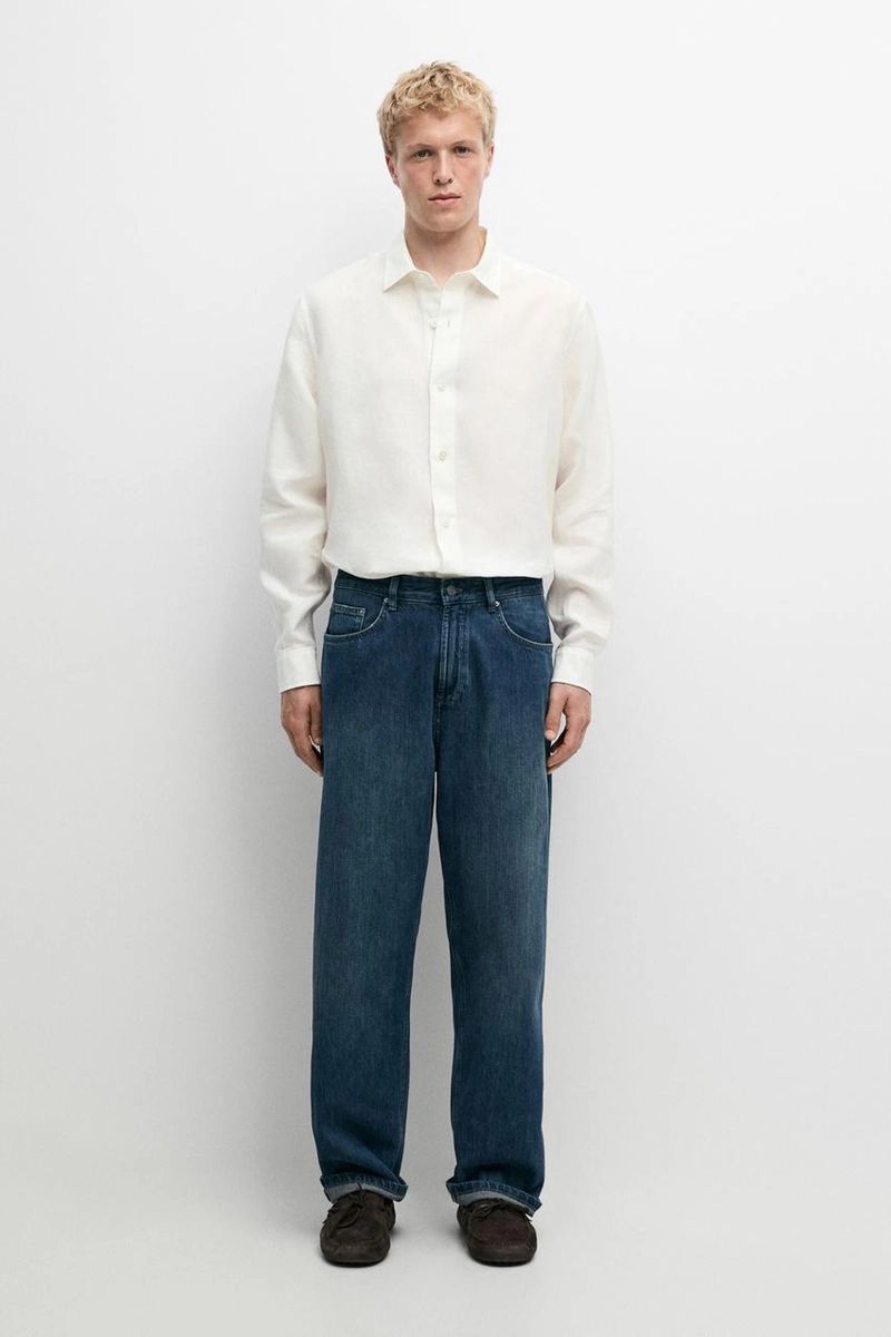 Рубашка regular fit из 100% льна