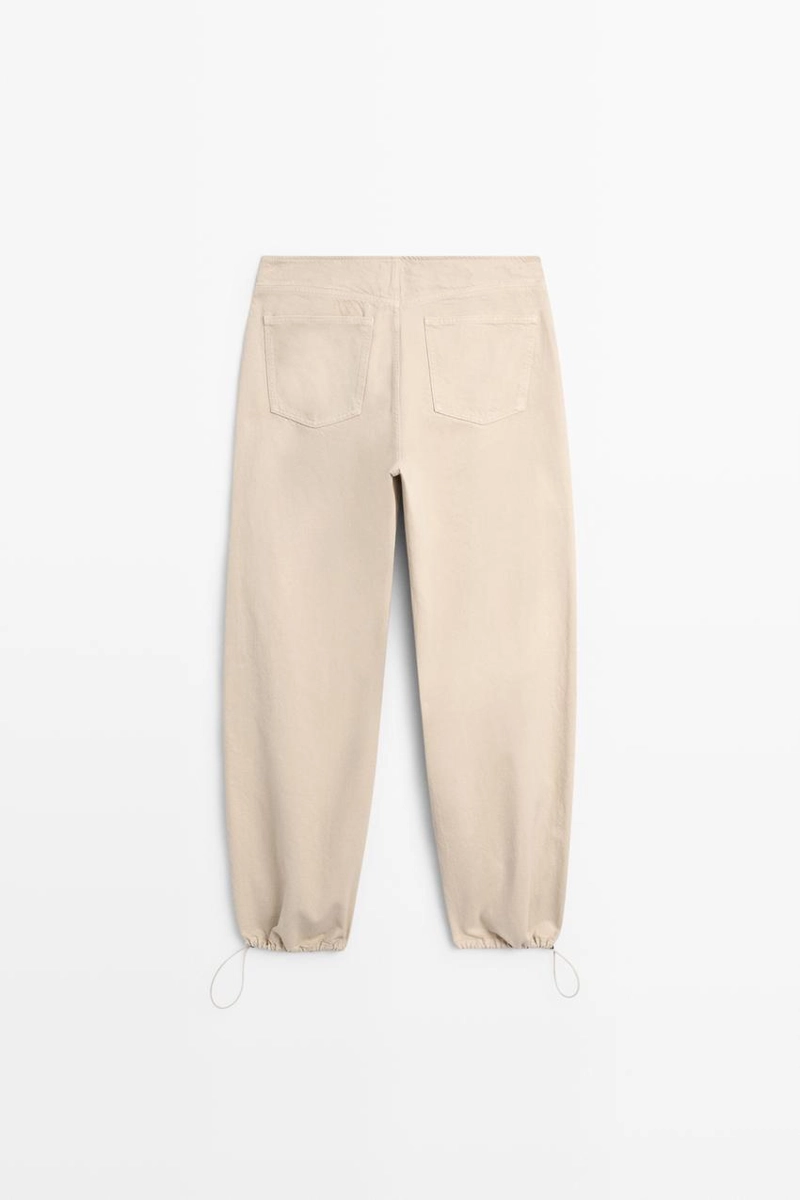 Штаны свободного кроя из ткани парашют massimo dutti