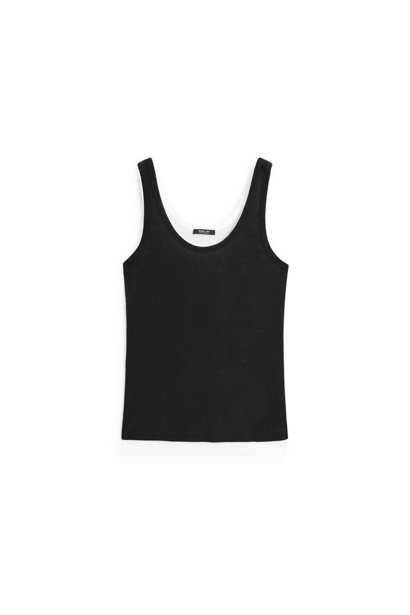 Топ из 100% хлопка с ребристой фактурой и двойным слоем