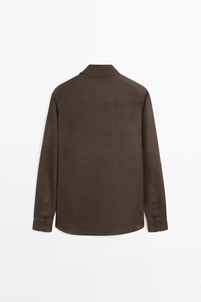 Рубашка massimo dutti узкого кроя из 100% льна