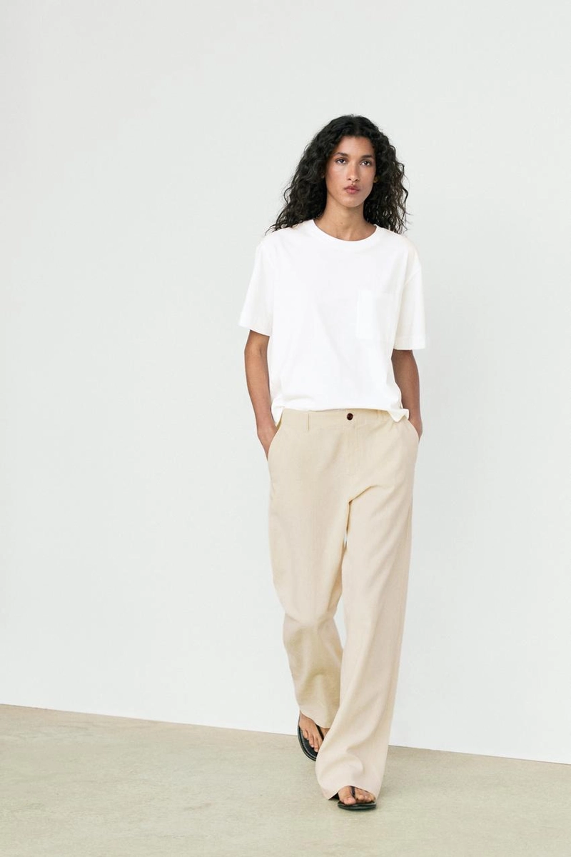 Футболка с коротким рукавом и накладным карманом massimo dutti