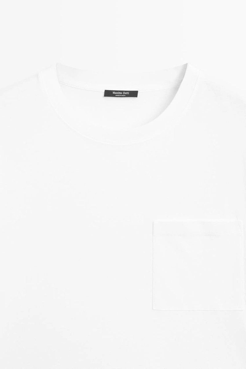 Футболка с коротким рукавом и накладным карманом massimo dutti