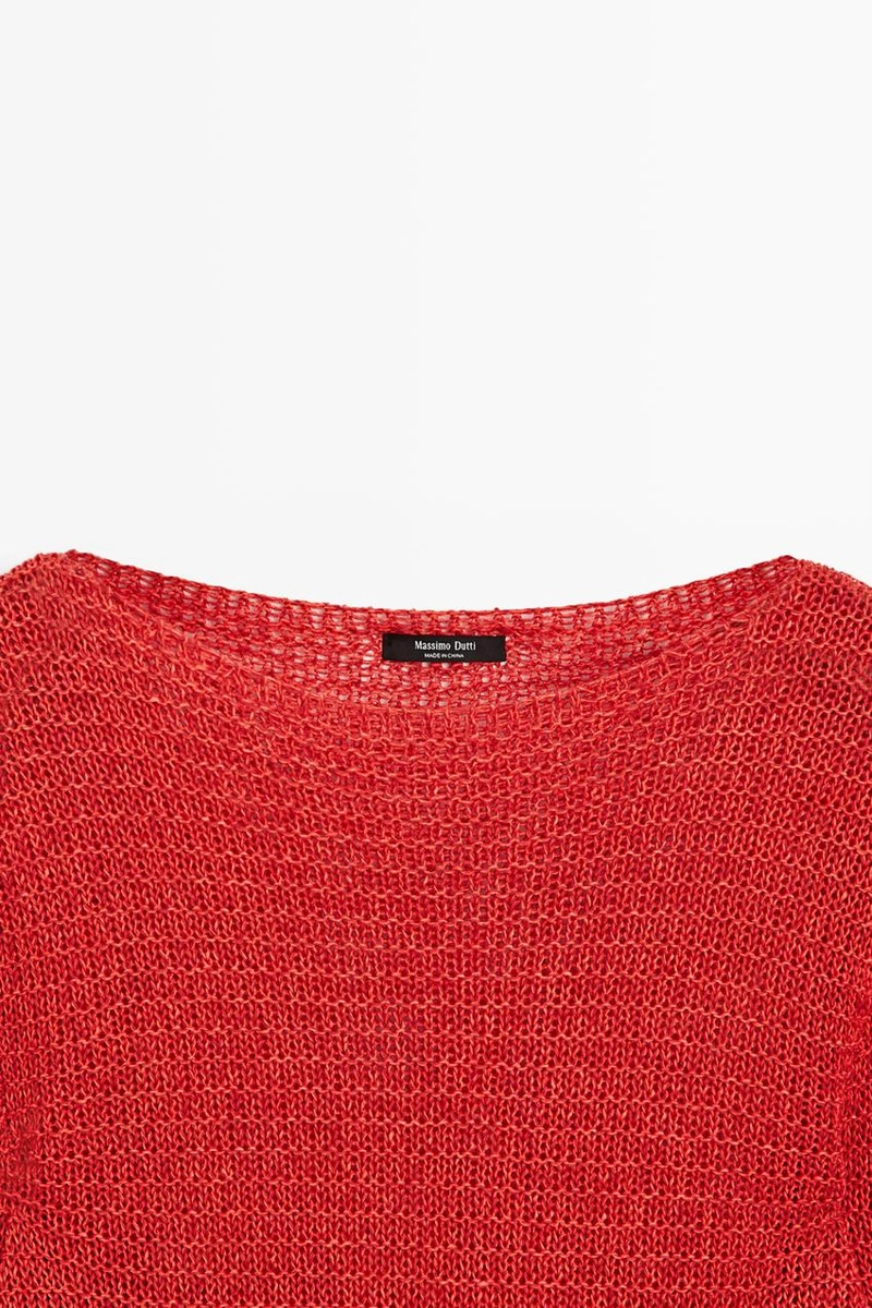 Вязаный свитер с лодочкой massimo dutti