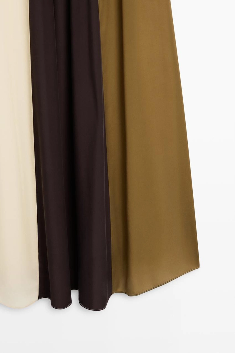 Платье миди с тонкими бретелями massimo dutti