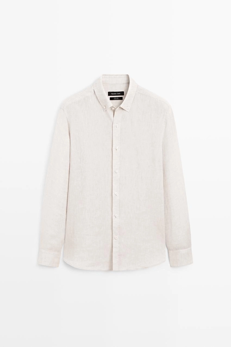 Рубашка regular fit из 100% льна